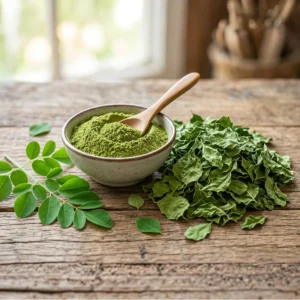 Solar dehydrated green moringa sahjan leaves for wholesale